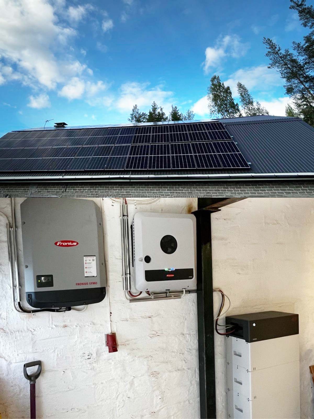 25 kWp aurinkovoimala Fronius GEN24, Fronius Symo inverttereillä sekä 10,24 kWh akulla