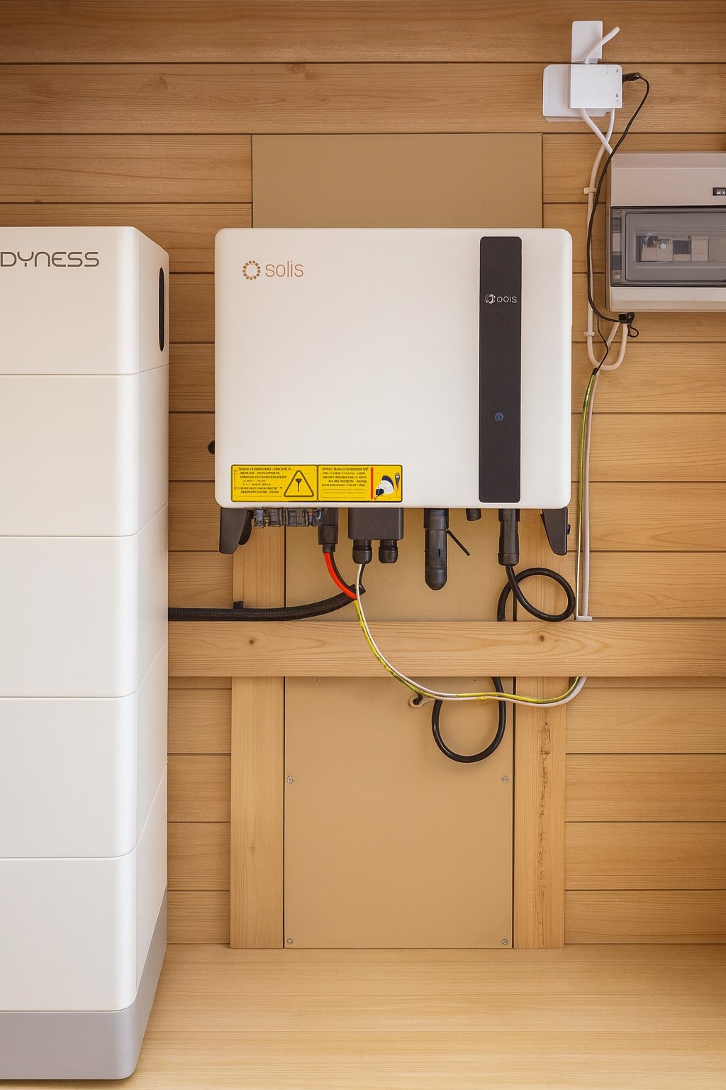 Kotiakku asennettuna – Dyness-akusto ja Solis-hybridi-invertteri